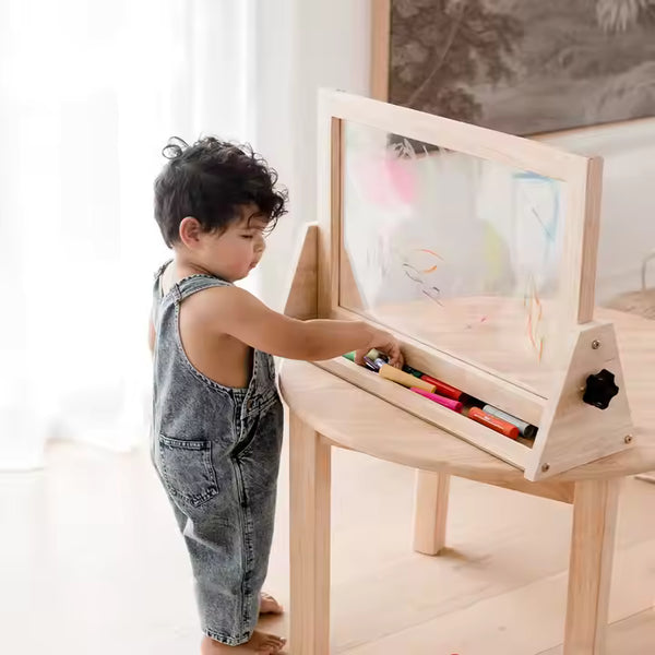 Montessori Tekenbord met Transparant Scherm – 4-in-1 Educatief