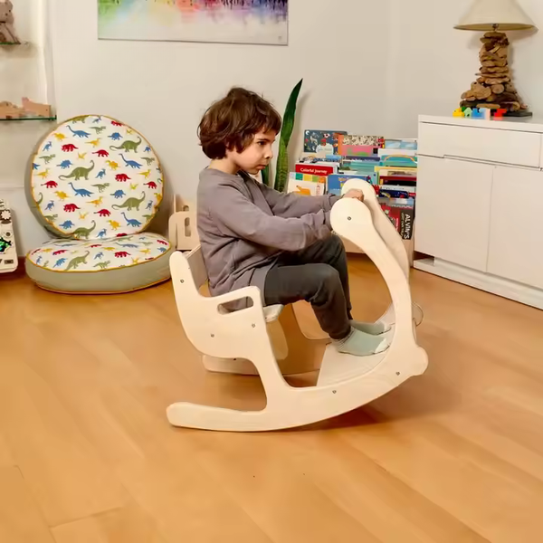 2-in-1 Montessori Schommelstoel & Tafel